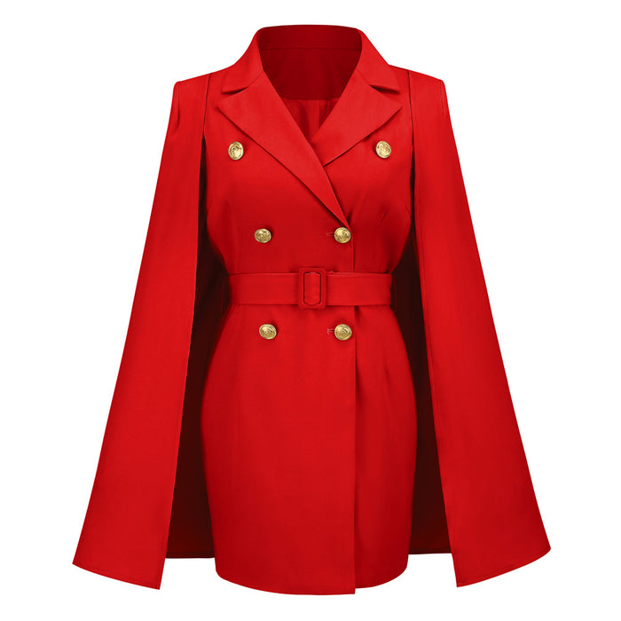 Autumn Winter Slim Cloak Robe Dress Blazer