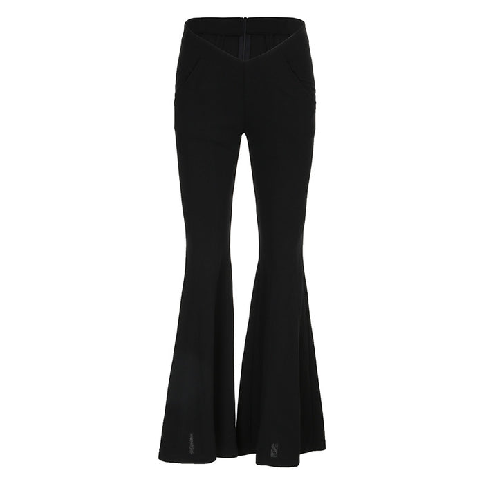 High Waist Slim Fit Slim Flare Pants Sexy Street All Matching Casual Trousers