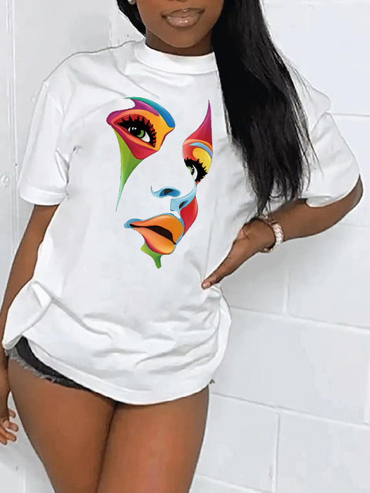 Sports Casual Letter Graphic Printed T Shirt Women Short Sleeve T Shirt