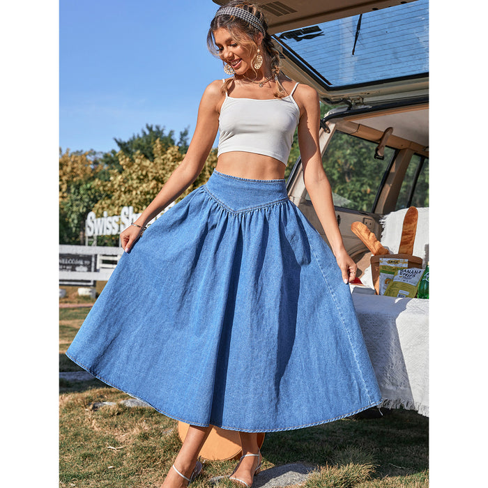 Trendy Grace A line Denim Skirt Women