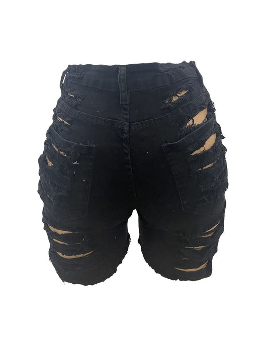 High Elastic Worn Ripped Jeans Denim Shorts Women