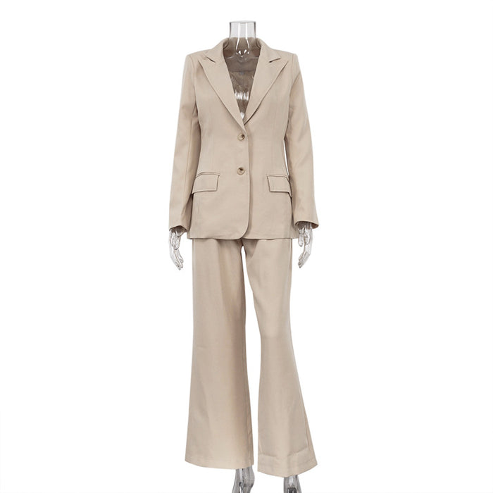 Women  Clothing Autumn Winter Office Long Sleeved Small Blazer Trousers Suit High Grade Two Piece Suit