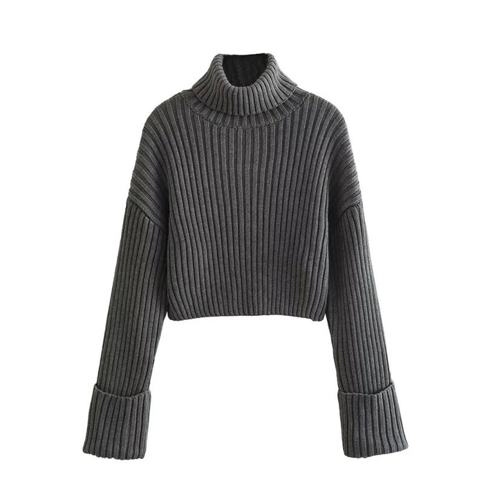 Turtleneck Pullover Knitwear Autumn Winter Sexy Loose Slimming Short Cropped Sexy Bottoming Sweater