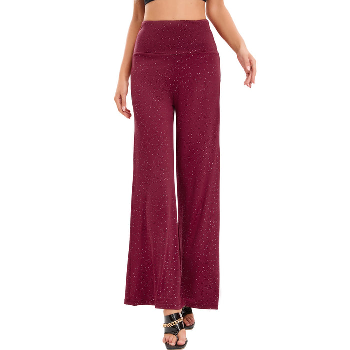 Light Diamond Casual High Waist Yoga Pants Wide Leg Trousers