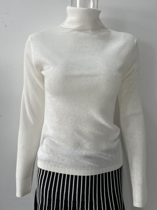 Autumn Winter Heap Collar Long Sleeves Wool Blended Stretch Slim Fit Pullover Knitting Sweater Bottoming Shirt