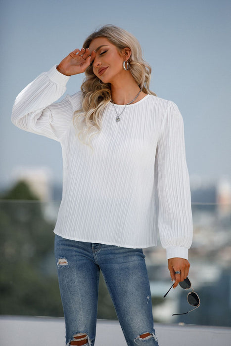 Autumn Winter Long Sleeve round Neck Shirt Women Top