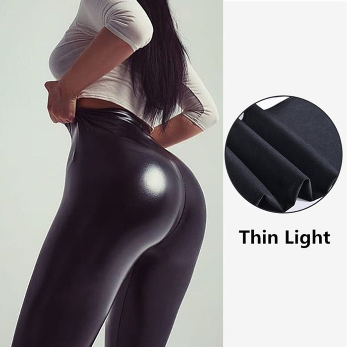 Multi-Color Leather Pants Women Leggings Women Four-Sided Stretch Hip Lifting Faux Leather High Waist