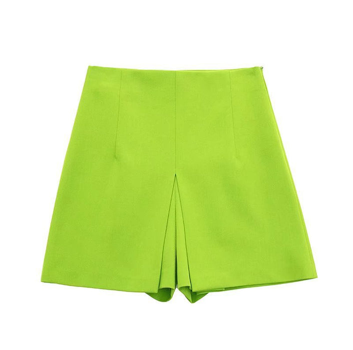 Women Clothing High Waist Figure Flattering Culotte Summer  Casual Slim Green Loose Shorts for Women