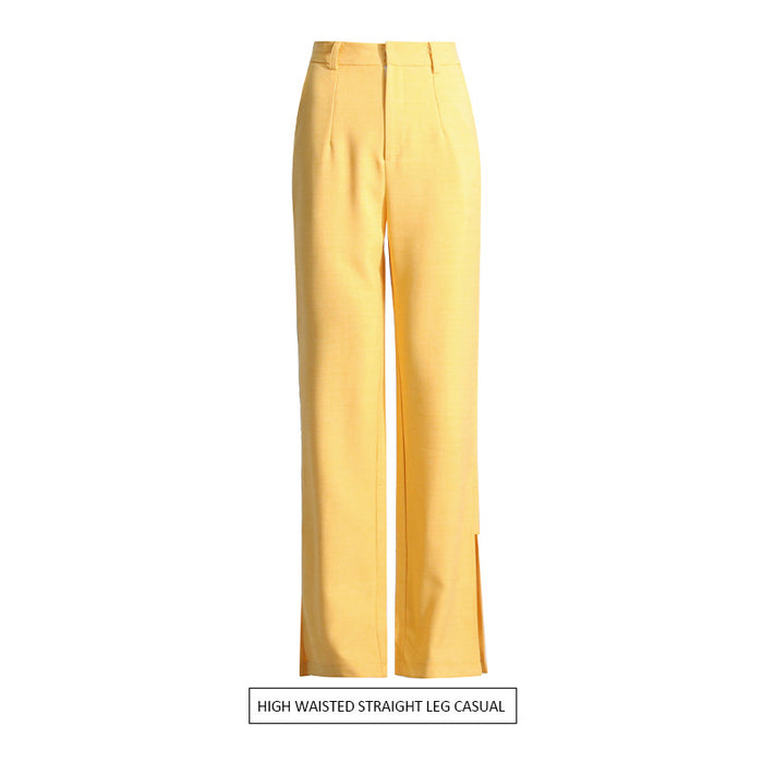 Split Work Pant Women Pants Summer Narrow High Waist Slimming Straight Casual Thin Work Pant Trousers