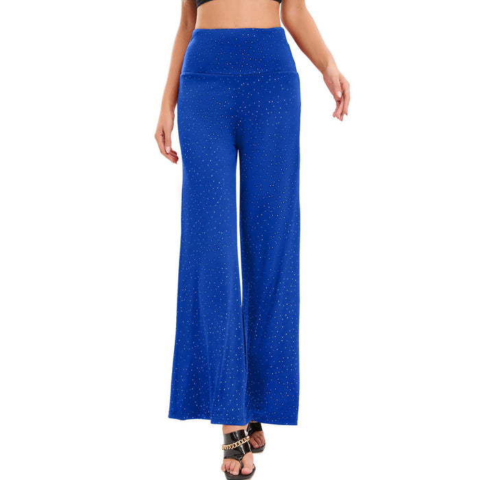 Light Diamond Casual High Waist Yoga Pants Wide Leg Trousers