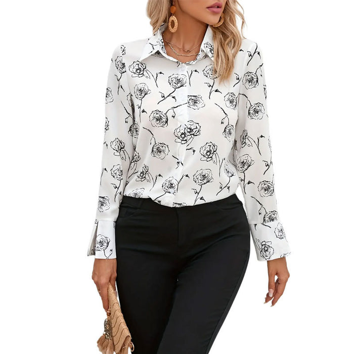 Elegant Business Shirt Women French Long Sleeve Office White Shirt