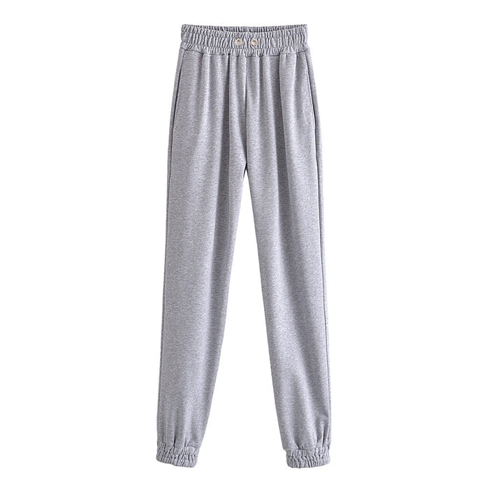 Spring Tide Loose Tappered Elastic High Waist Straight Casual Trousers Harem Sweatpants Women