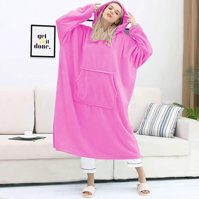 Couple Nightgown Double Sided Flannel Extended Hooded Pajamas Women Nightdress Pajamas Pajamas