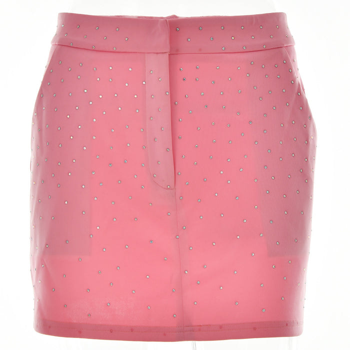 Sexy Tight Short Skirt Women Spring Arrival Solid Color Rhinestone Low Waist Hip Wrapped Skirt