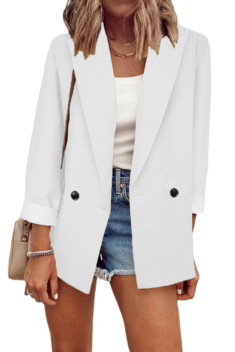 Solid Color Small Blazer Single Long Sleeve Spring Autumn Blazer