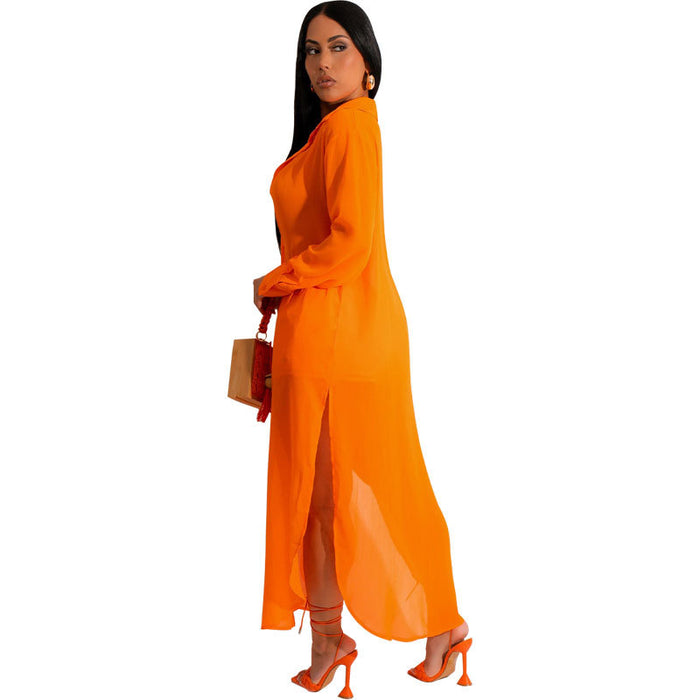 Casual Women Wear Summer Chiffon Solid Color Suit Women's Clothing Two Piece Set