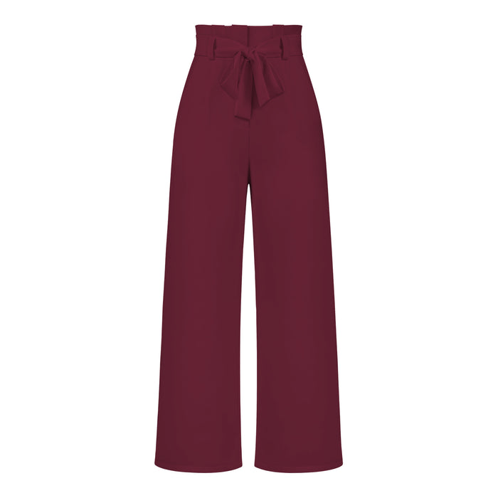 Fashion Workwear Women Dress Work Pant Casual All Matching Wide Leg Trousers Belt Commuting Pants Summer