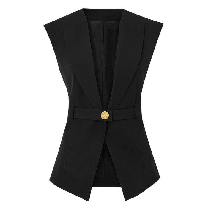 Summer High End Belt Sleeveless Slim Fit Office Women Business Vest for Women