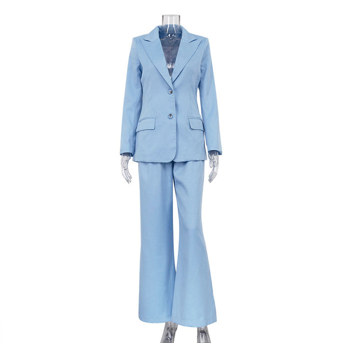 Women  Clothing Autumn Winter Office Long Sleeved Small Blazer Trousers Suit High Grade Two Piece Suit