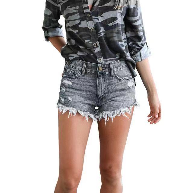 Supply Ripped Tassel Denim Shorts Women