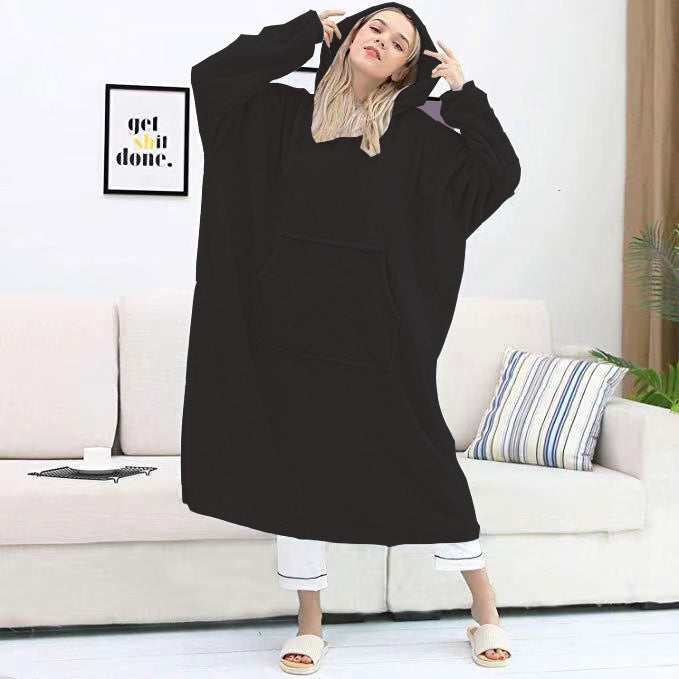 Couple Nightgown Double Sided Flannel Extended Hooded Pajamas Women Nightdress Pajamas Pajamas