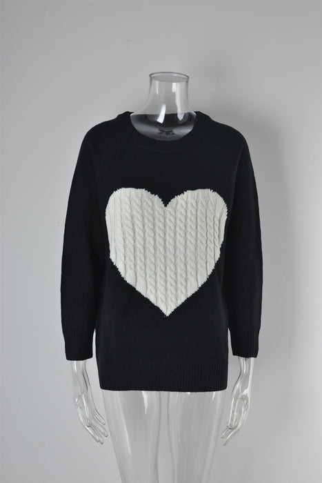 Knitwear Women Autumn Winter Women Knitwear Heart Trendy Pullover Sweater Women