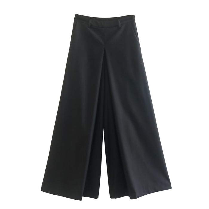 Autumn Winter Elegant High Waist Slimming Loose Wide Leg Pants Work Pant Women