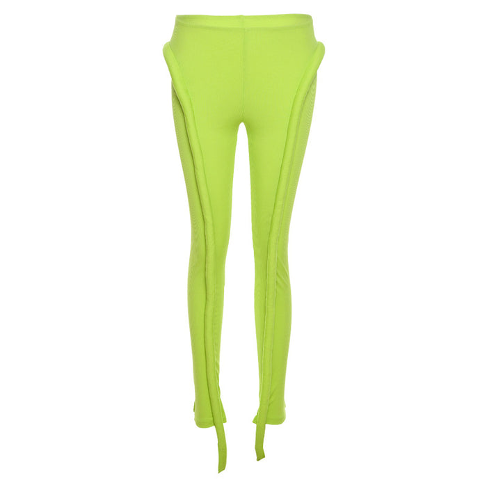 Summer Women Clothing Fluorescent Color High Waist Hip Lift Tight Exercise Casual Pants Women