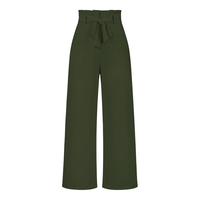 Fashion Workwear Women Dress Work Pant Casual All Matching Wide Leg Trousers Belt Commuting Pants Summer