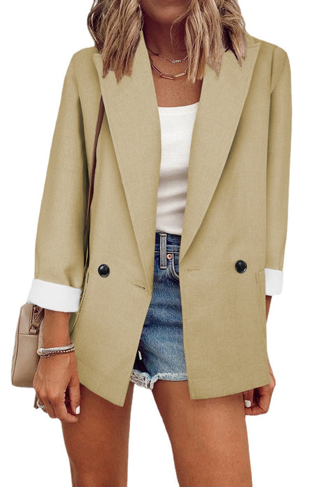 Solid Color Small Blazer Single Long Sleeve Spring Autumn Blazer