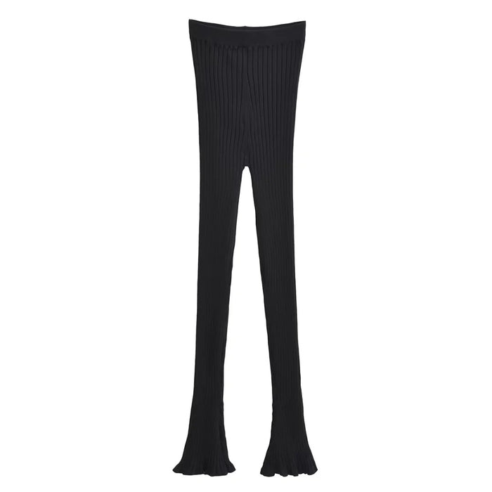 Bell Bottom Pants Trousers Women Autumn Winter Vertical Sunken Stripe Slim Fit Figure Flattering Mopping Pants