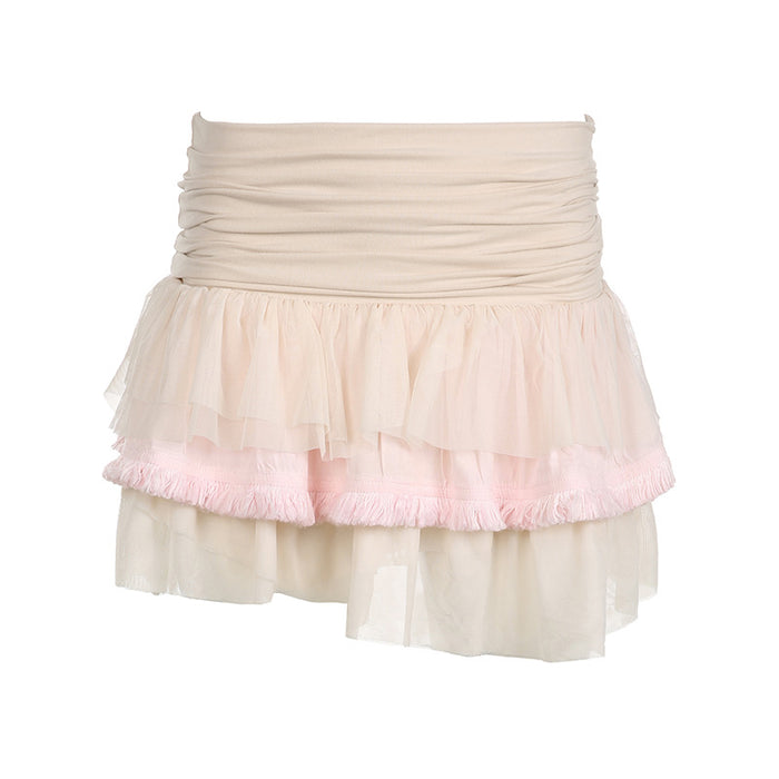 Fantasy Girl Multi Layer Design Gradient Color Puffy Tiered Dress Ballet Loli Dance Low Waist Mesh Skirt