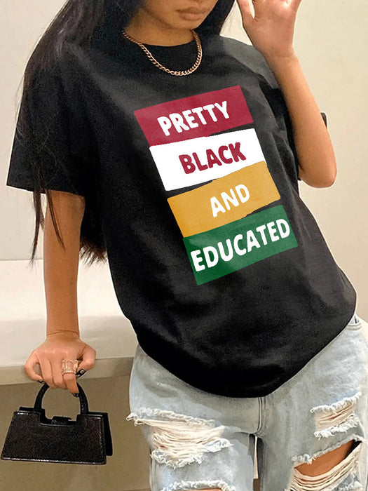 Spring Summer Women Clothing Student Printed Short Sleeved T Shirt Women Top Bottoming Shirt