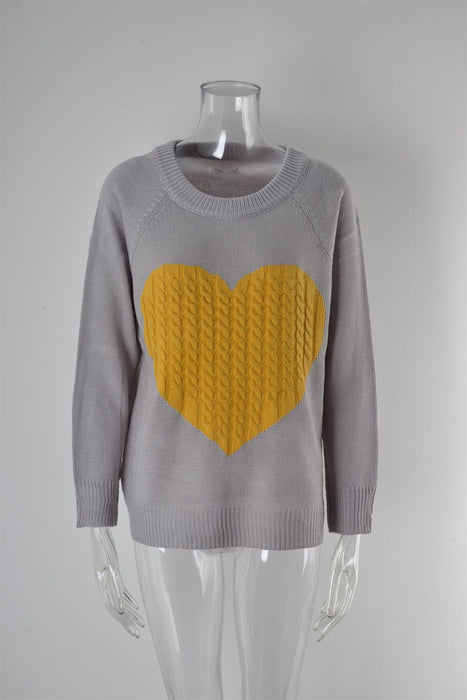 Knitwear Women Autumn Winter Women Knitwear Heart Trendy Pullover Sweater Women