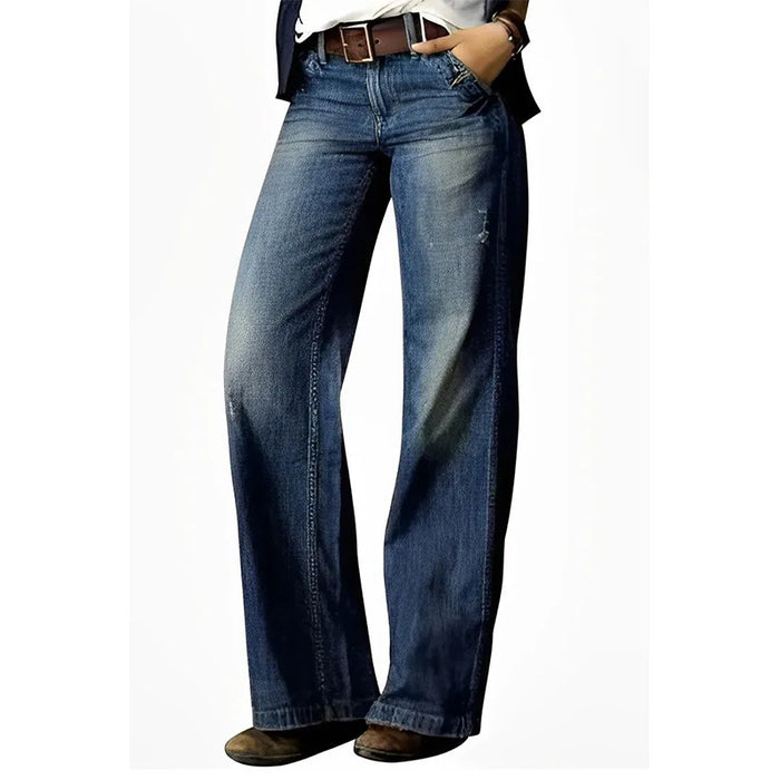 Retro Casual Straight Wide Leg Women Jeans