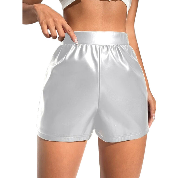 Summer Sexy Patent Leather Shorts Pants Women High Waist Loose Casual Pants Women