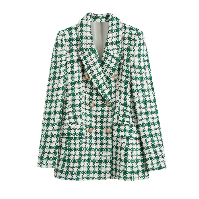 Spring Texture Double Row Ornament Blazer