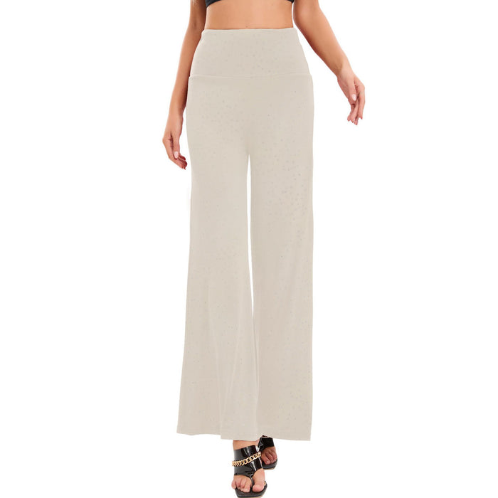 Light Diamond Casual High Waist Yoga Pants Wide Leg Trousers