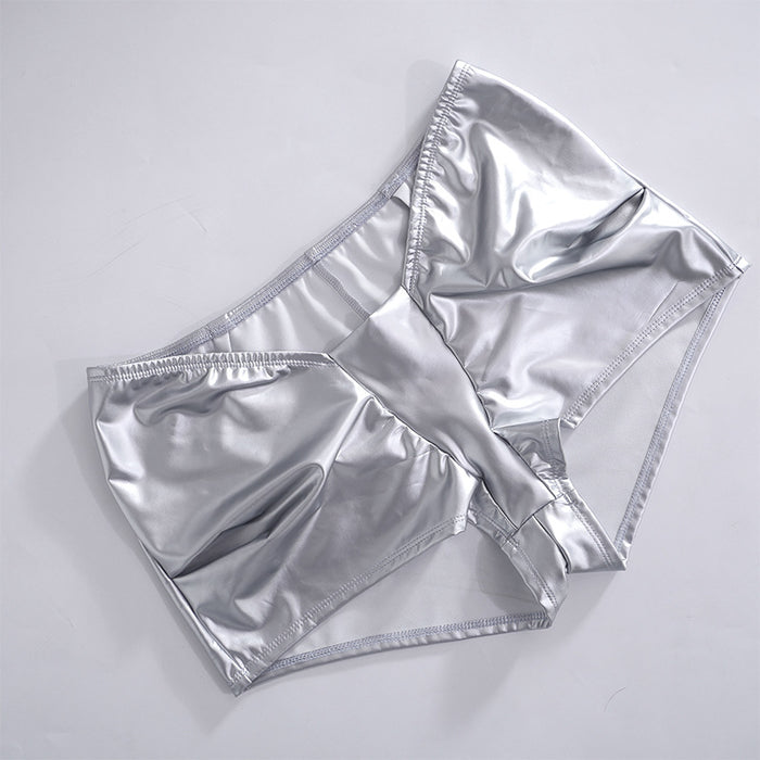 Metallic Coated fabric Women Clothing Spring Summer Sexy Shorts Cropped Leather Pants