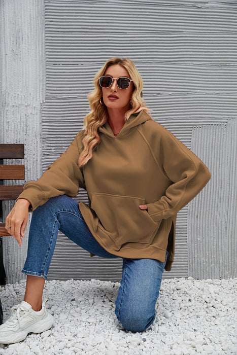 Hoodie Autumn Winter Trendy Loose Pockets Hooded Sweater for Women