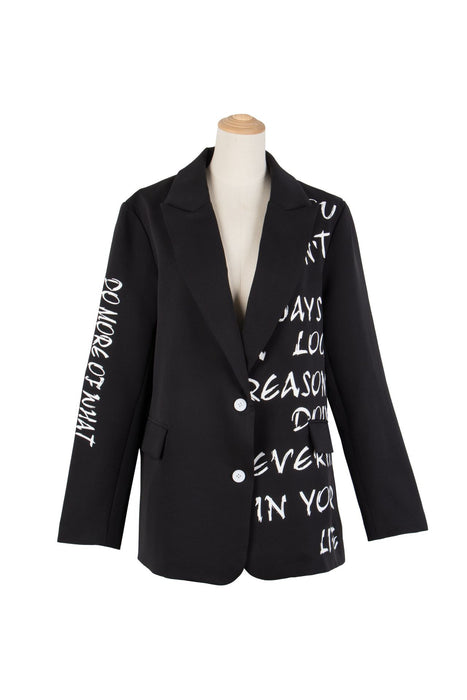 Spring Women Clothing Printing Collared Blazer