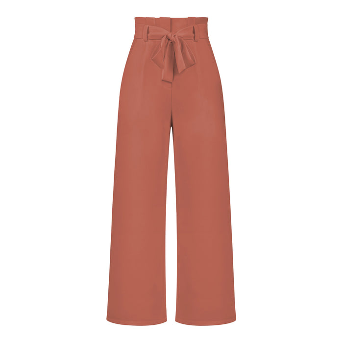 Fashion Workwear Women Dress Work Pant Casual All Matching Wide Leg Trousers Belt Commuting Pants Summer