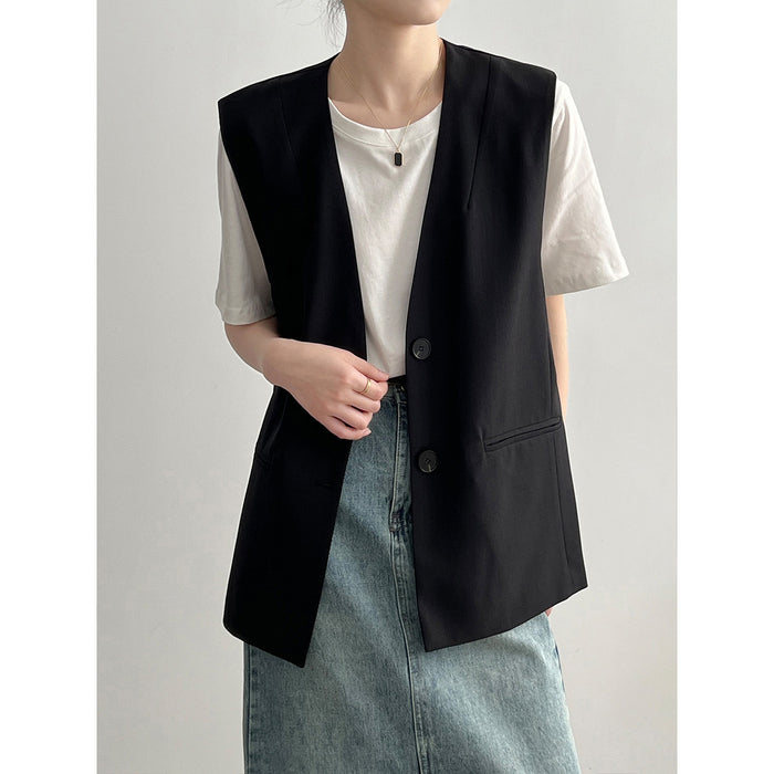 Sleeveless Vest for Women Autumn Bandage Dress Waistcoat Vest Waistcoat Jacket