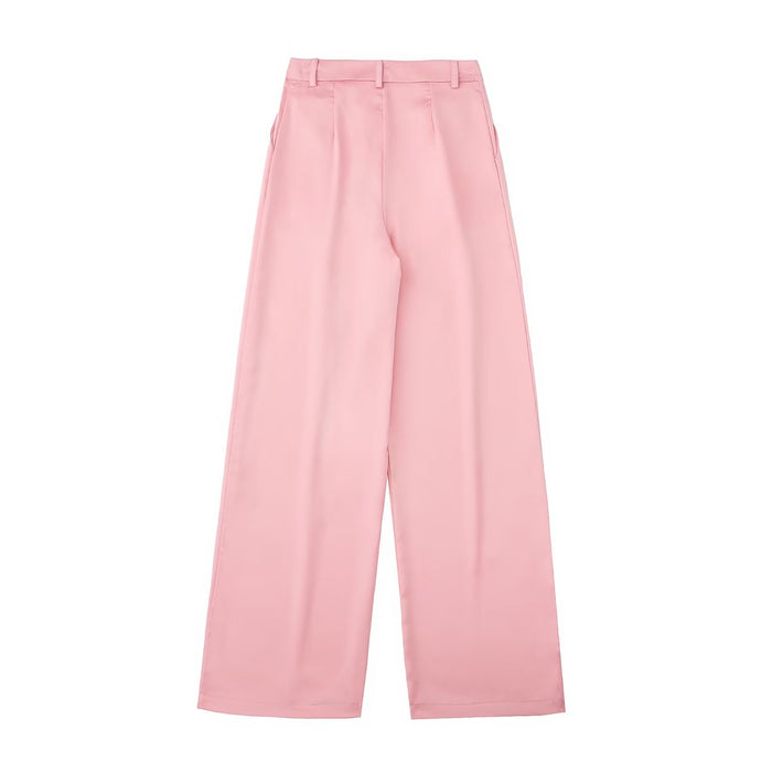 Summer Pleated Decorative Loose Trousers Women