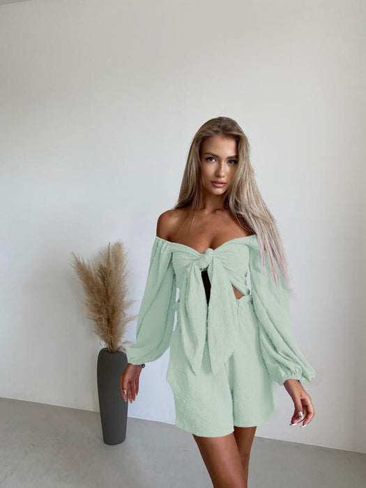 High Sense Summer Casual Shorts Suit Women two piece set