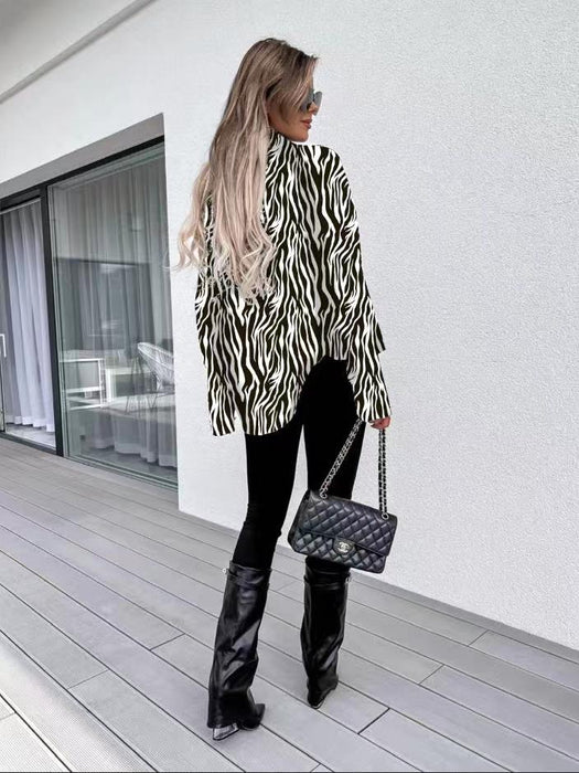 Women Animal Print  Zebra Shirt