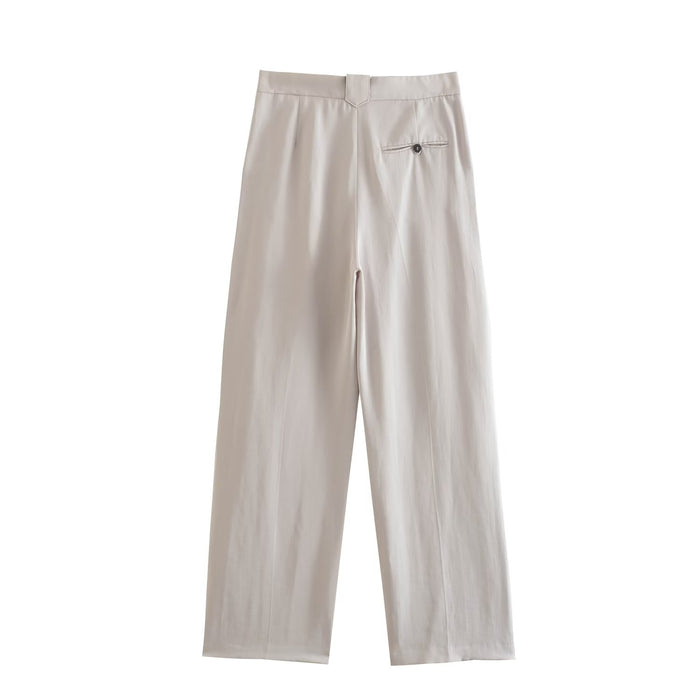 Summer Wind Women White Casual Straight Trousers