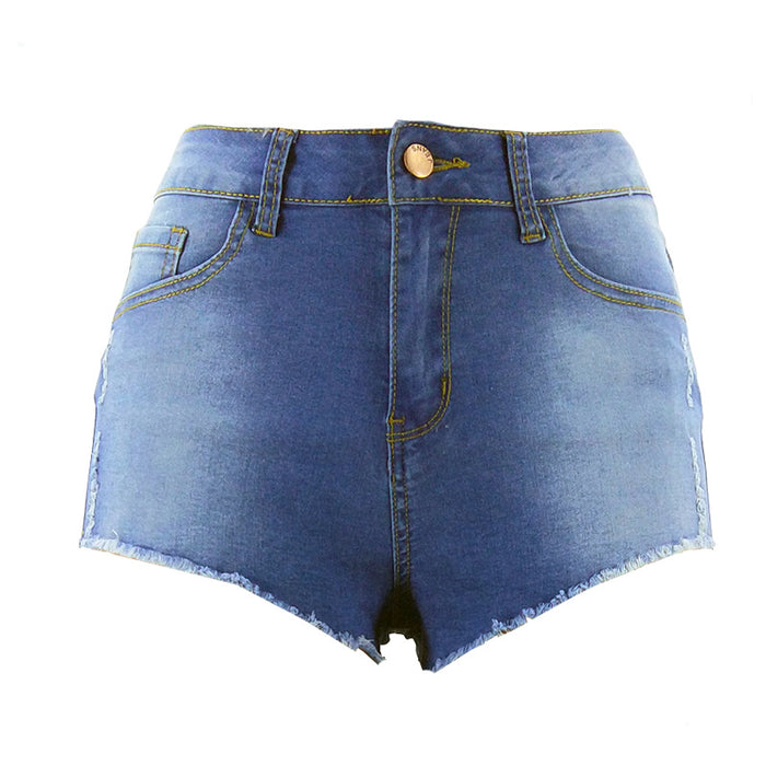 Marked Ripped Denim Shorts Women Jeans