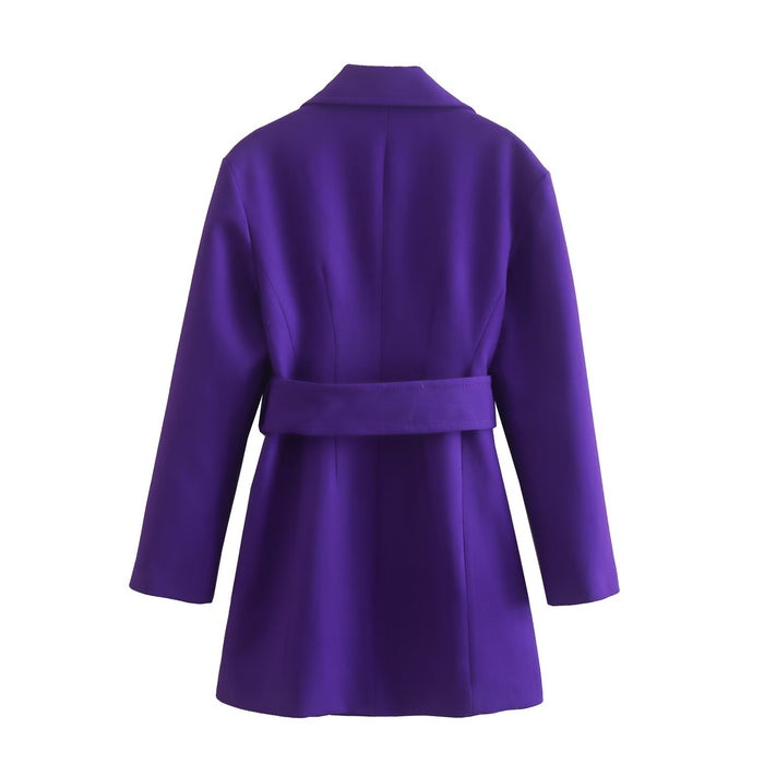 Autumn Stylish Long Sleeves Belt Blazer Women Blazer Dresses