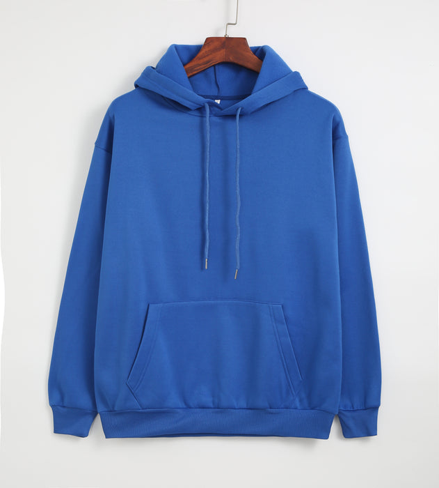 Spring Autumn Thickened Fleece Lined Solid Color Women Hooded Sports Thin Section Loose Trendy Women Hoodie